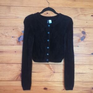 Divided Black Fuzzy Women's Cardigan S